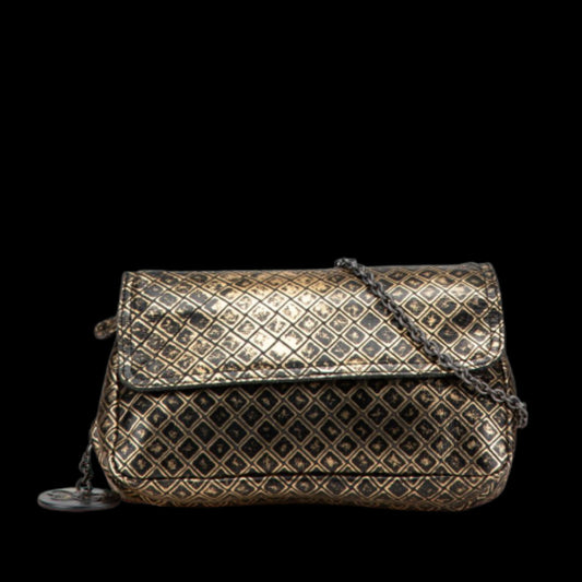 Gold Leather Bottega Veneta Crossbody Bag