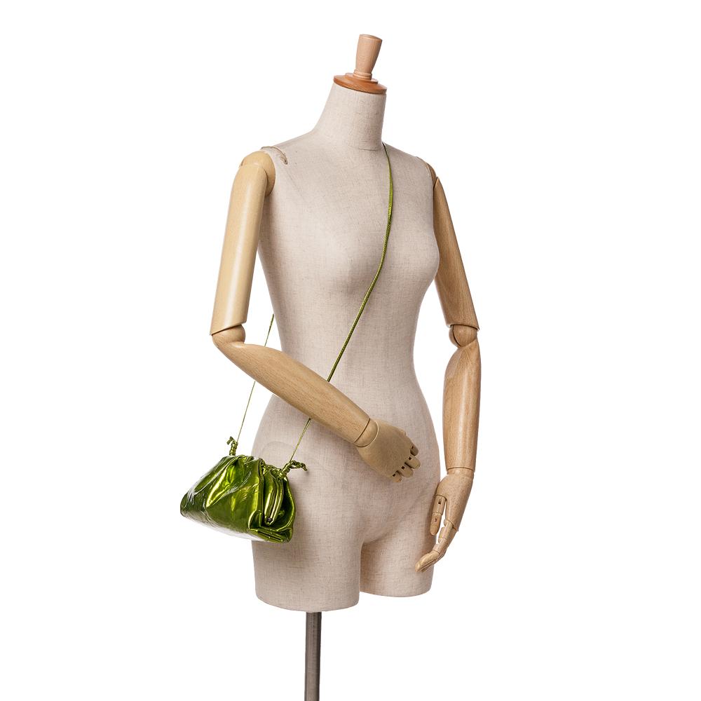 Green Leather Bottega Veneta Pouches