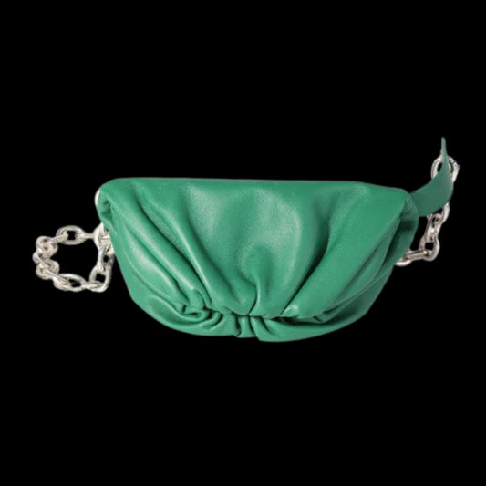 Green Leather Bottega Veneta Pouches