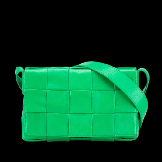 Green Leather Bottega Veneta Cassette Bag