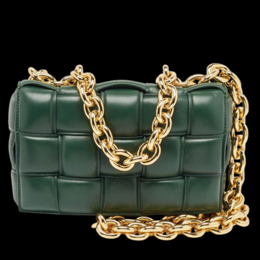 Green Leather Bottega Veneta Crossbody Bag