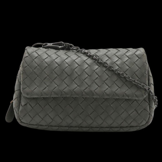 Grey Leather Bottega Veneta Shoulder Bag