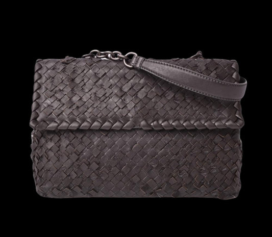Grey Leather Bottega Veneta Shoulder Bag