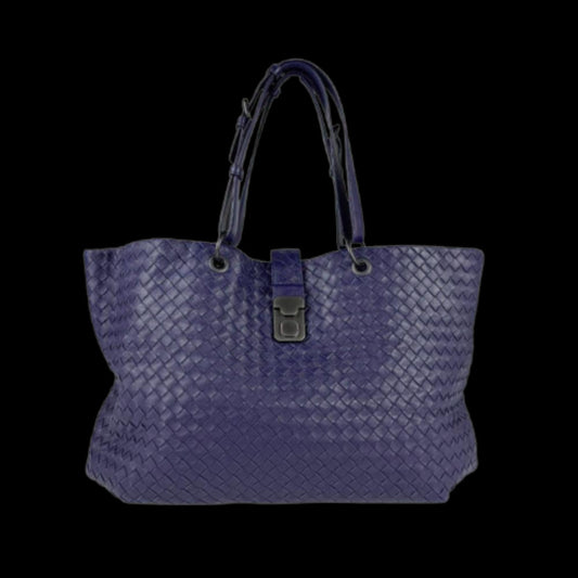 Navy Fabric Bottega Veneta Handbag