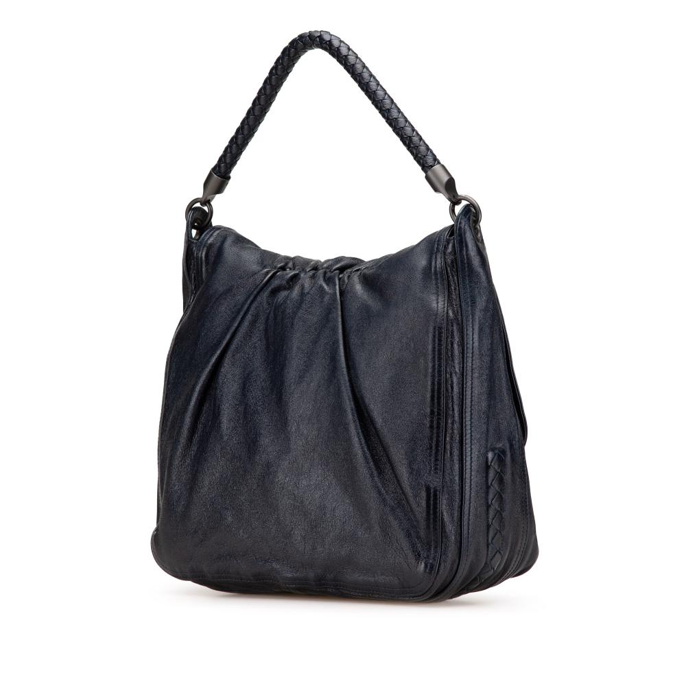 Navy Leather Bottega Veneta Handbag