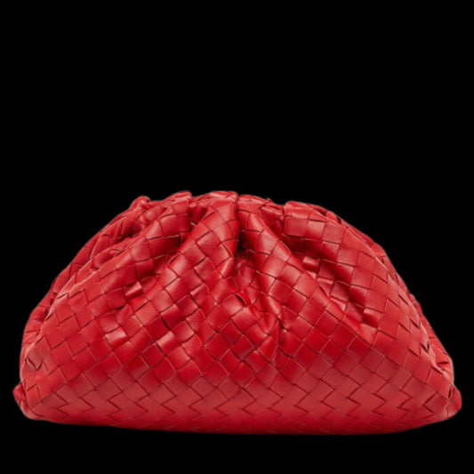 Red Leather Bottega Veneta Clutch