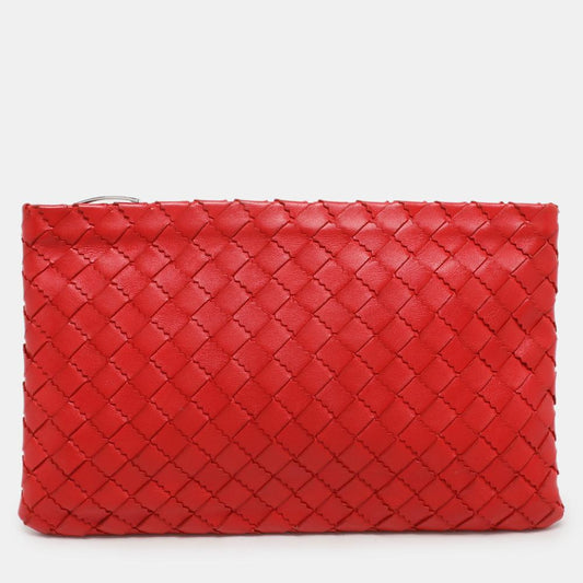 Red Leather Bottega Veneta Pouches