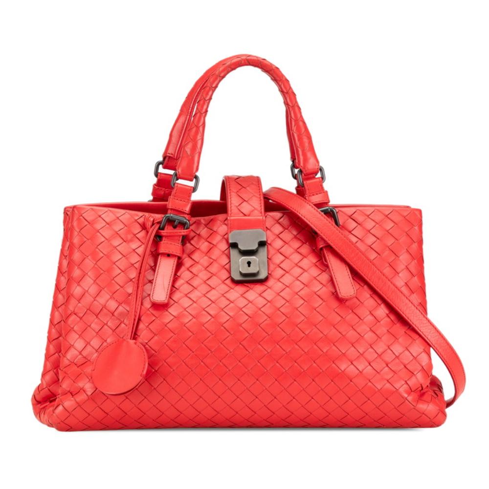 Red Leather Bottega Veneta Handbag