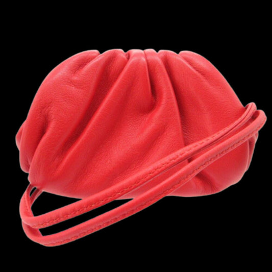 Red Leather Bottega Veneta Pouches