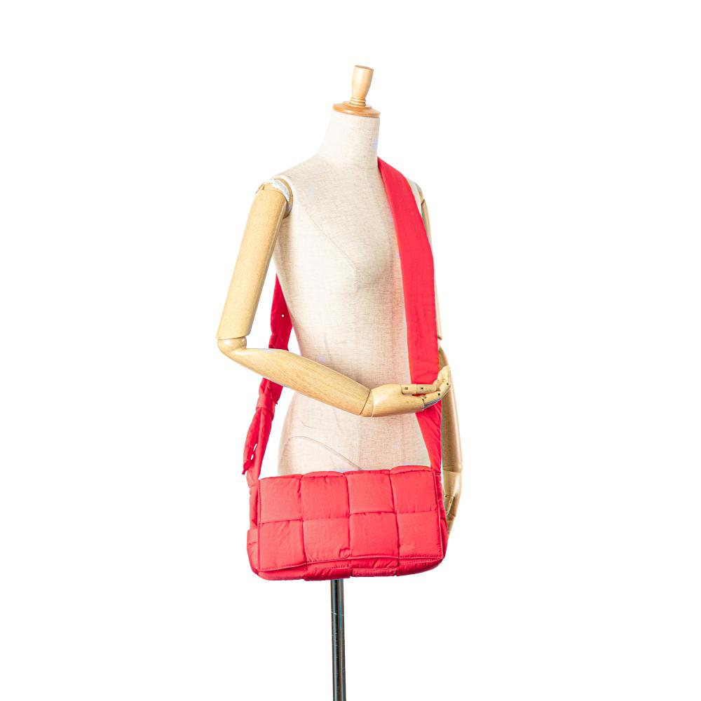 Red Nylon Bottega Veneta Padded Cassette Bag