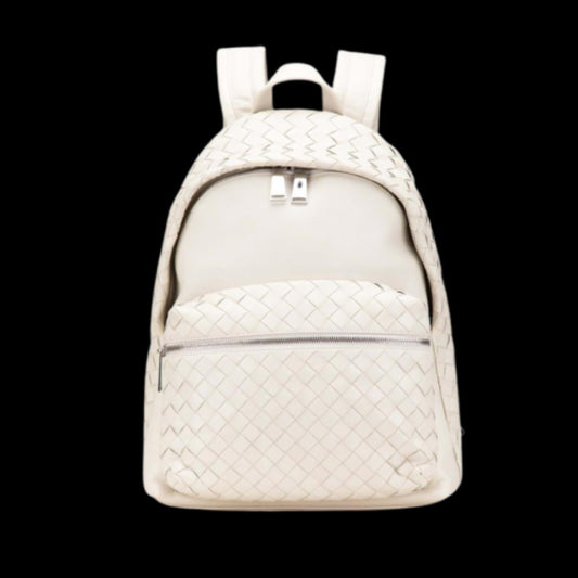 White Leather Bottega Veneta Backpack