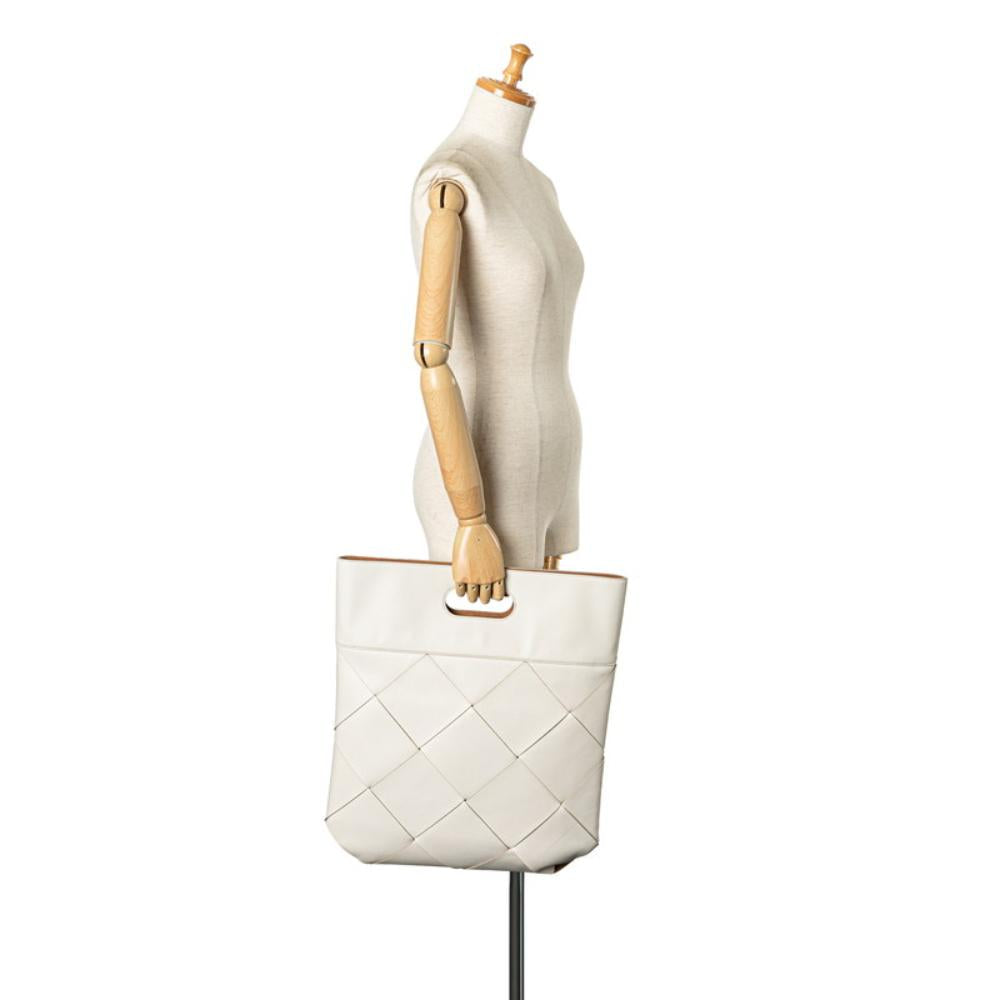 White Leather Bottega Veneta Handbag