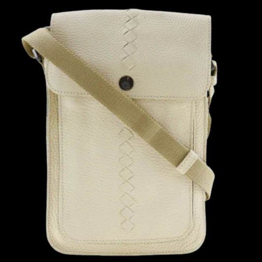 White Leather Bottega Veneta Crossbody Bag