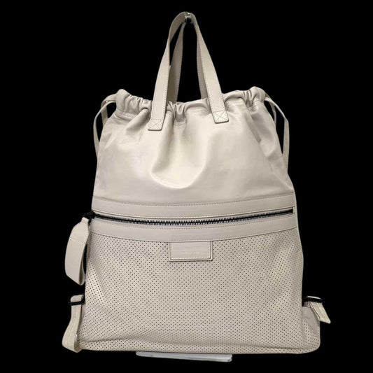 White Leather Bottega Veneta Backpack
