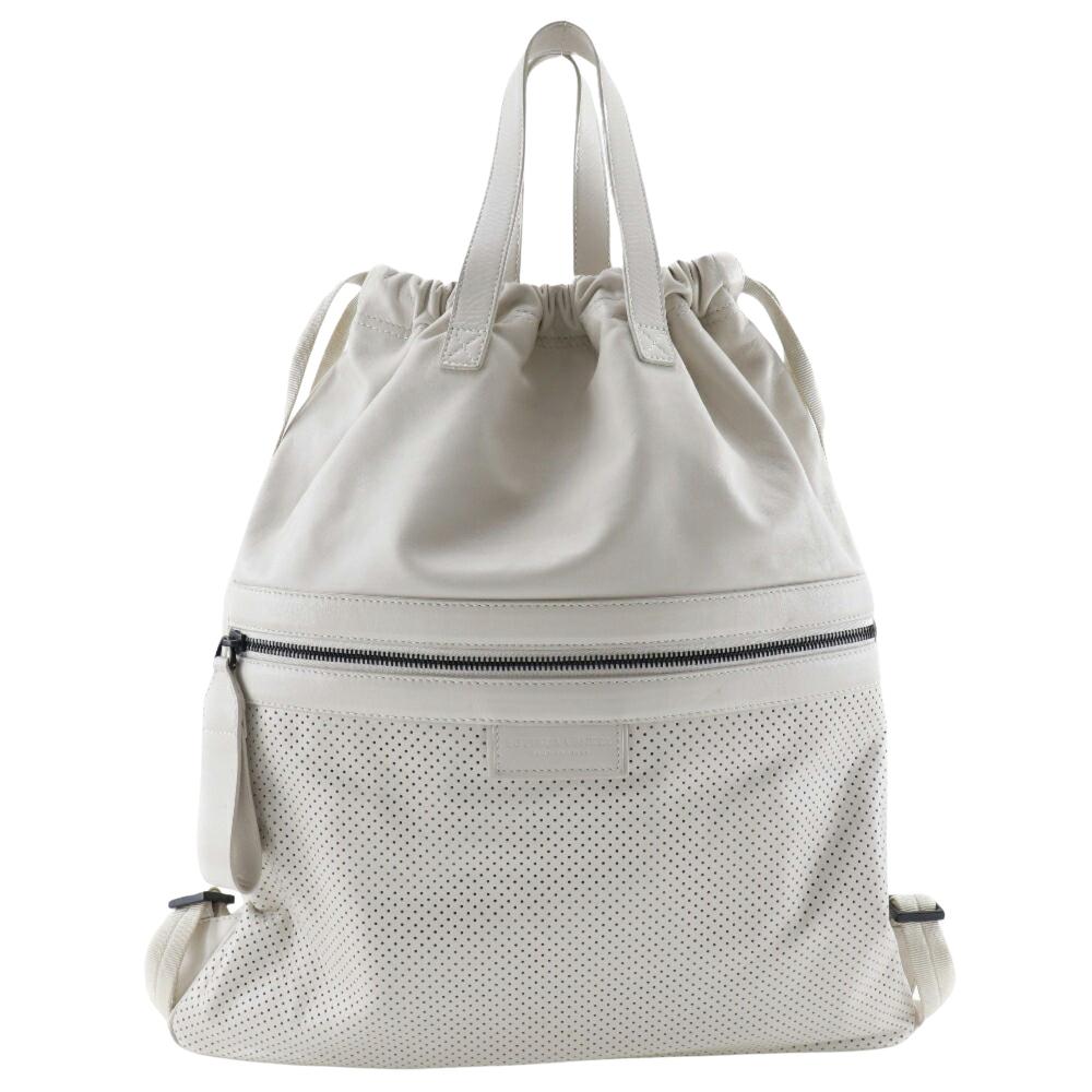 White Leather Bottega Veneta Backpack