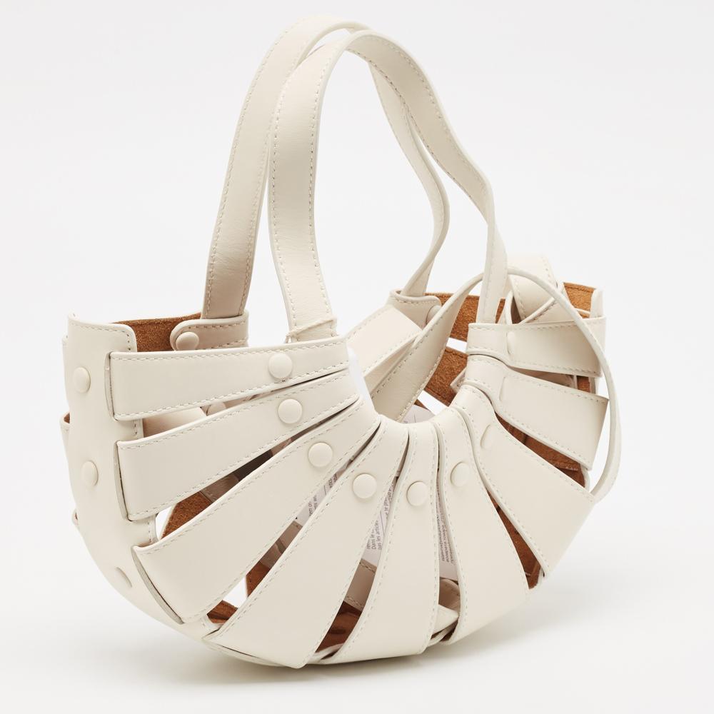 White Leather Bottega Veneta Handbag
