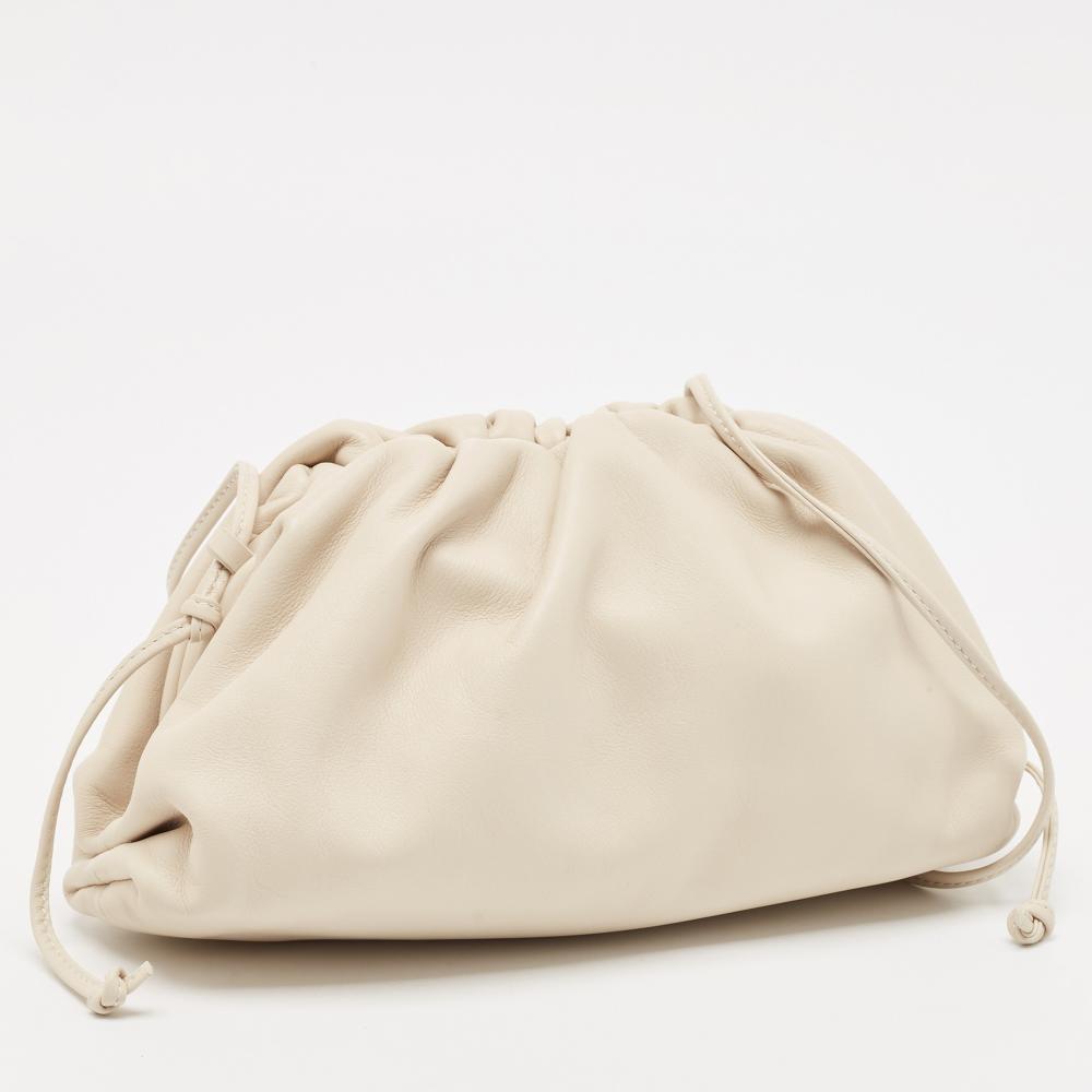 White Leather Bottega Veneta Pouches