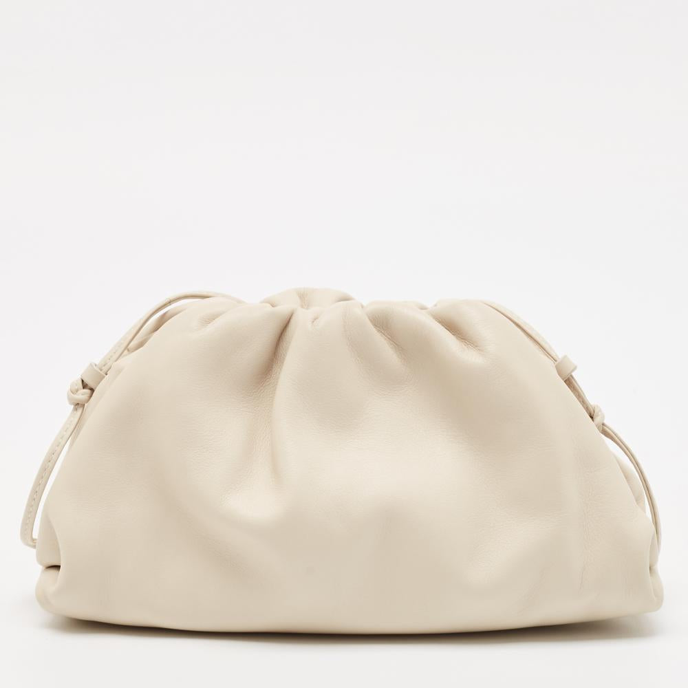 White Leather Bottega Veneta Pouches