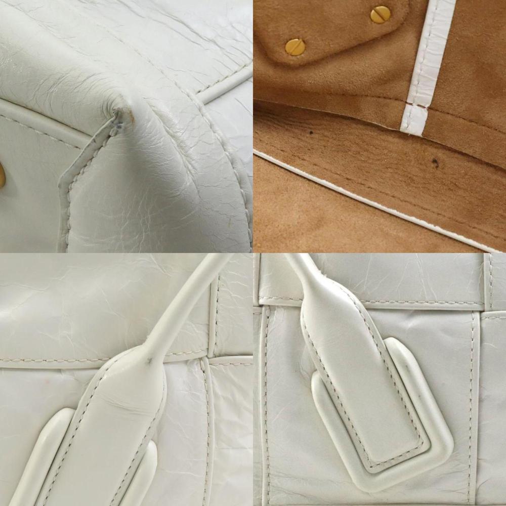 White Leather Bottega Veneta Shoulder Bag