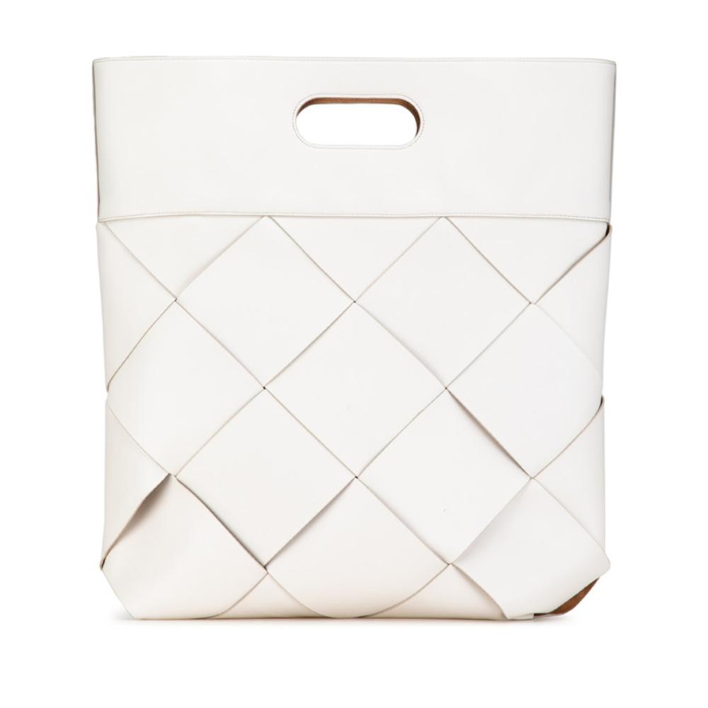 White Leather Bottega Veneta Handbag
