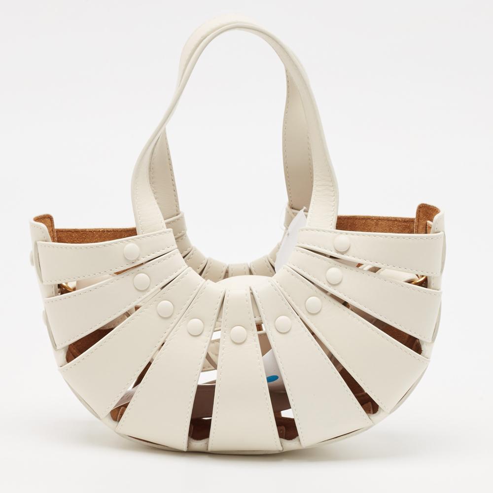 White Leather Bottega Veneta Handbag