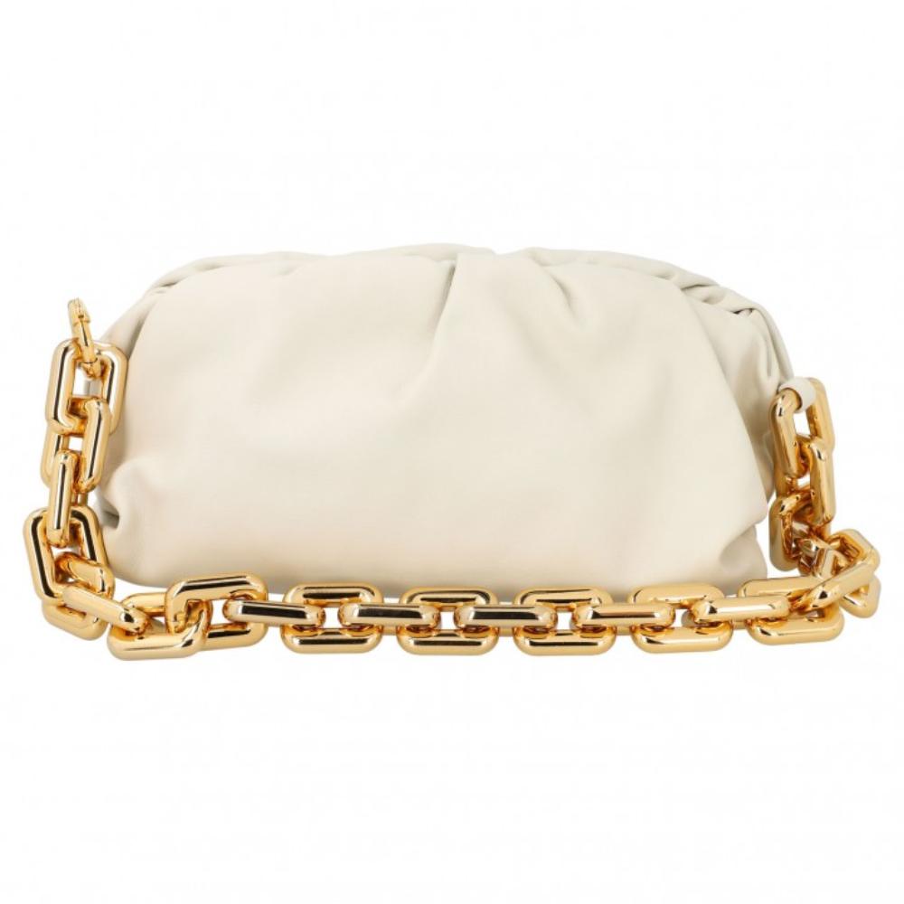White Leather Bottega Veneta Shoulder Bag