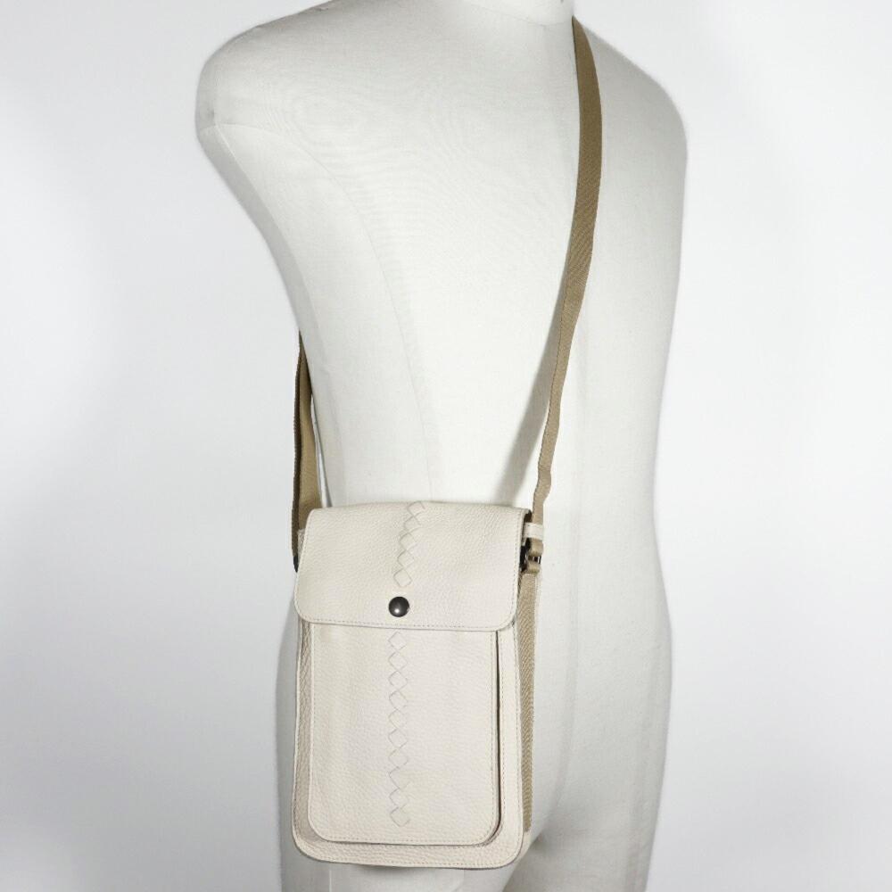 White Leather Bottega Veneta Crossbody Bag