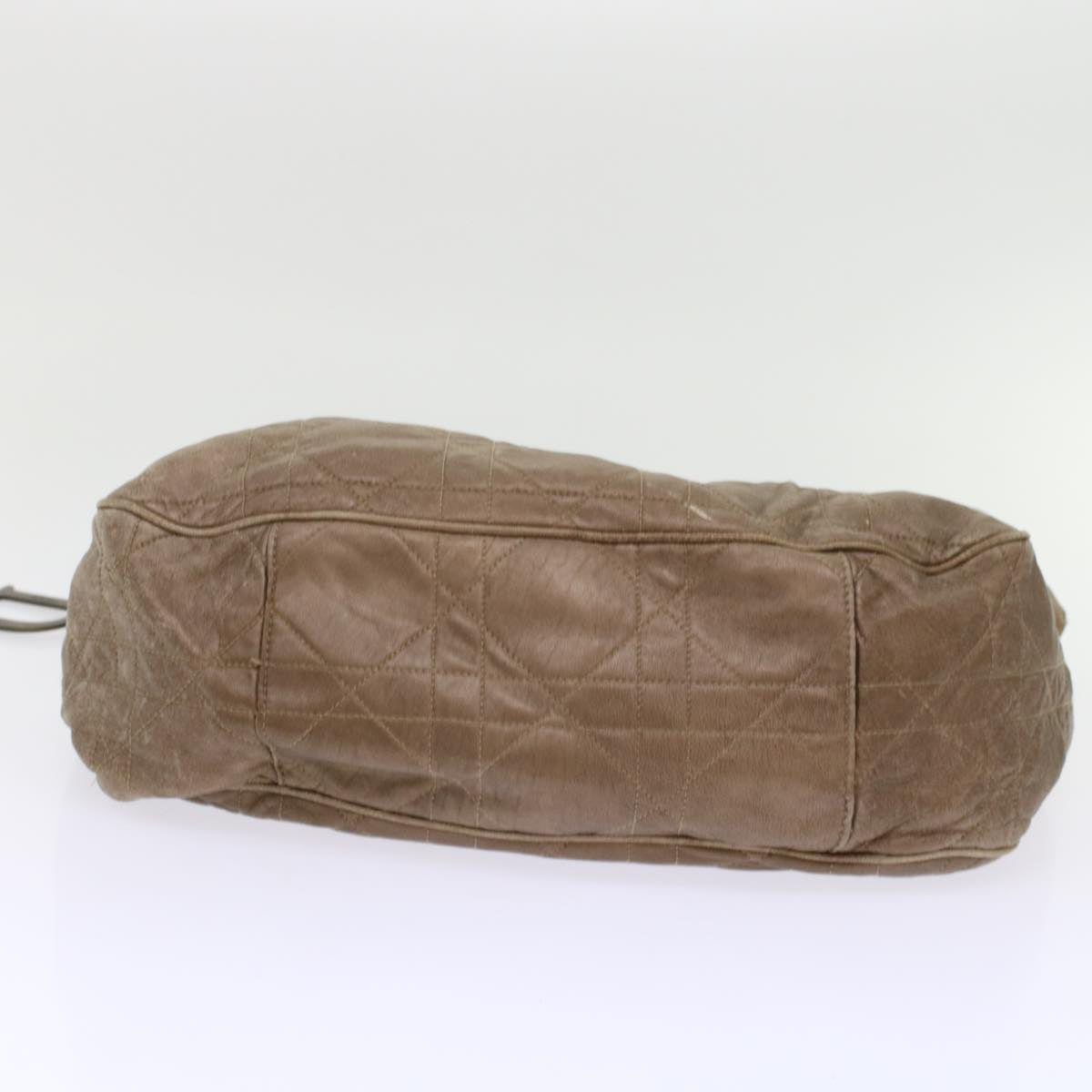 CHRISTIAN DIOR Canage Shoulder Bag Leather Brown Auth bs7073