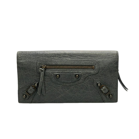 BALENCIAGA Agneau Classic Hardware Money Wallet Gris Fossile ITIUZPRTFWF8