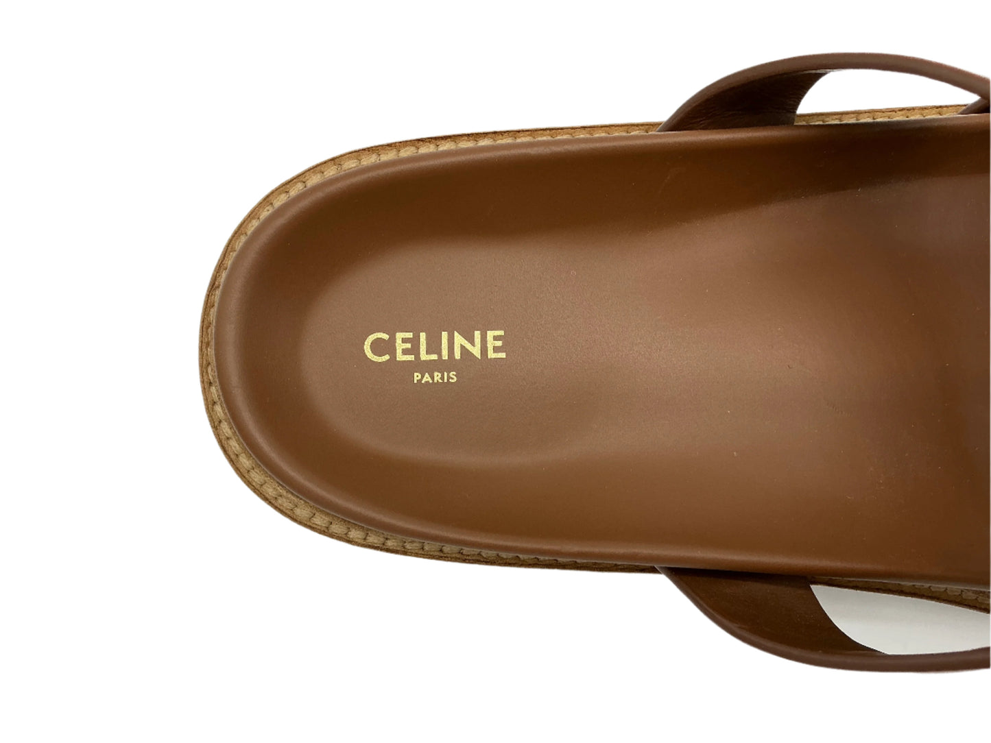 Celine Tippi Slide Sandals in Vegetal-Tanned Calfskin