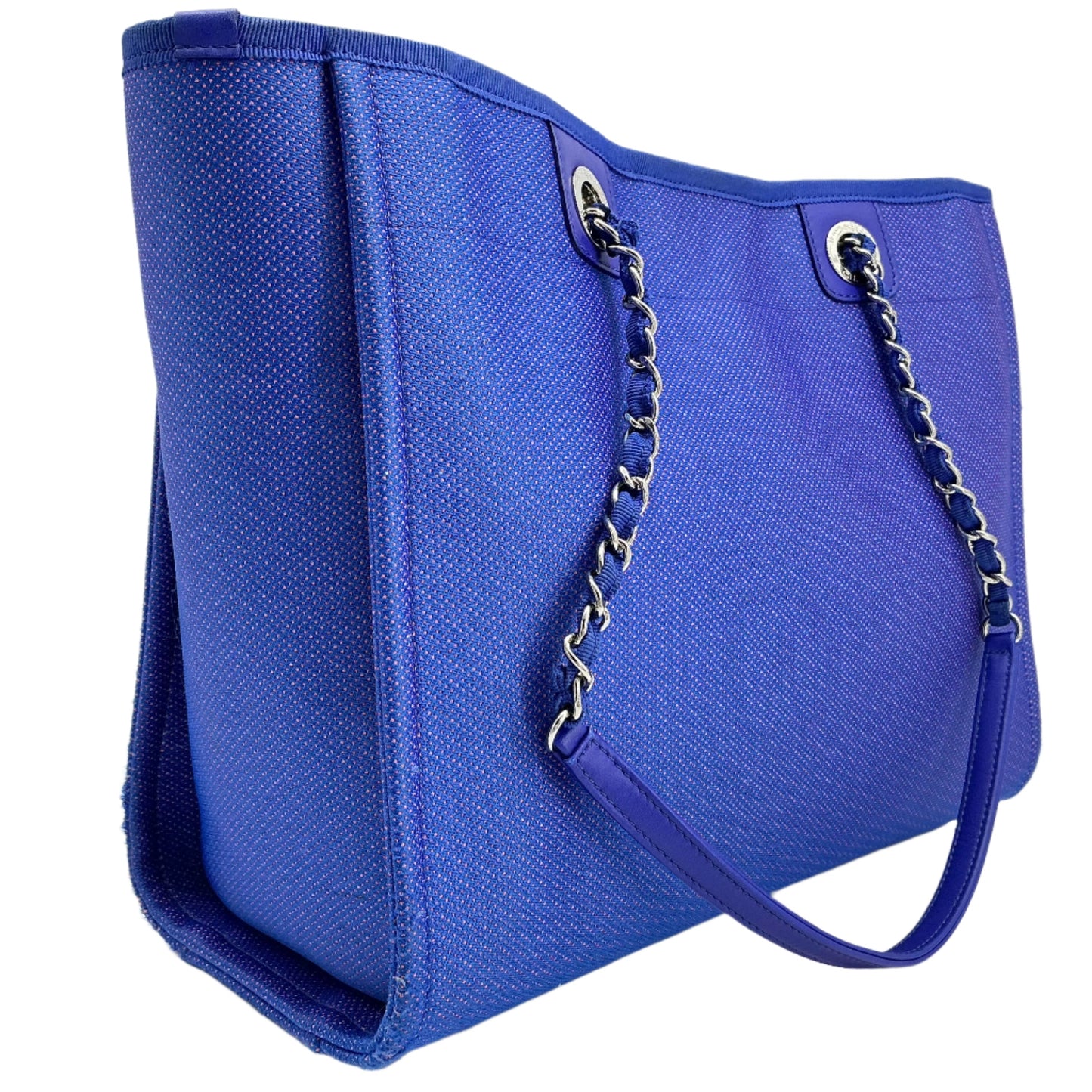 Chanel Mixed Fibers Small Deauville Tote – Blue & Orange Canvas