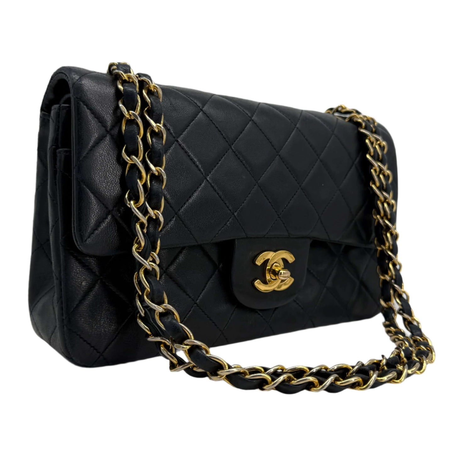 CHANEL Lambskin Quilted Small Double Flap Bag – Black with Gold Hardware