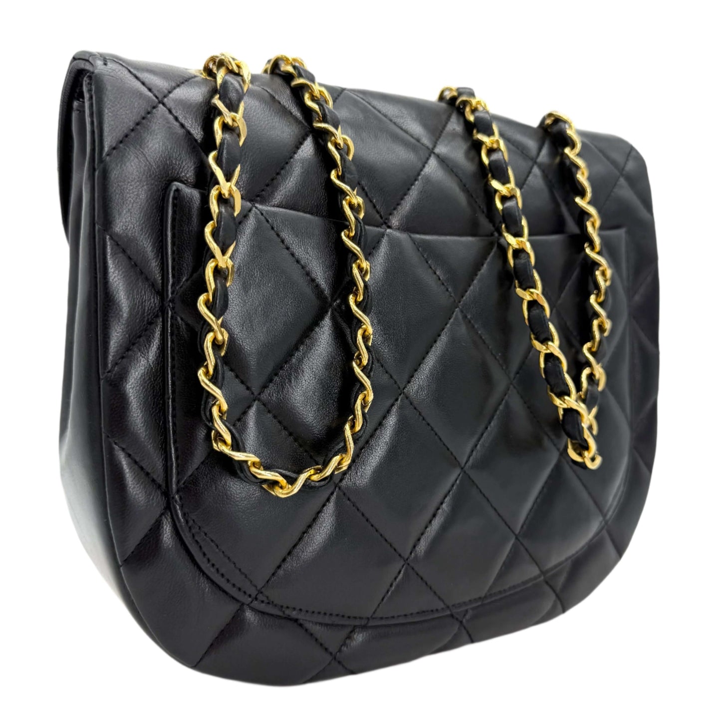 Chanel Lambskin Quilted Small Single Flap – Black