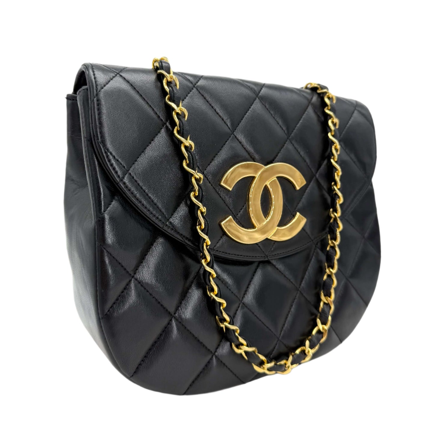 Chanel Lambskin Quilted Small Single Flap – Black