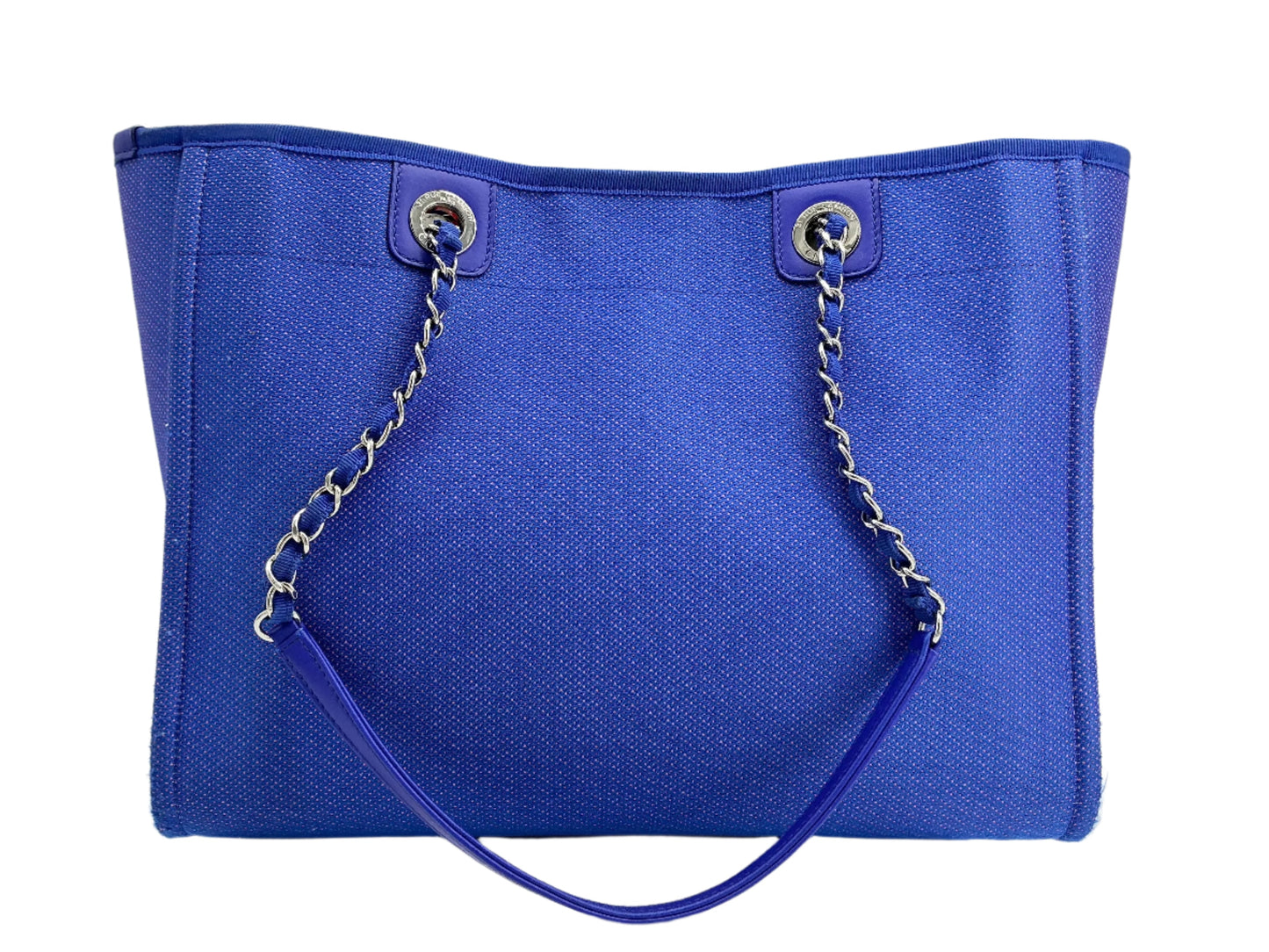 Chanel Mixed Fibers Small Deauville Tote – Blue & Orange Canvas