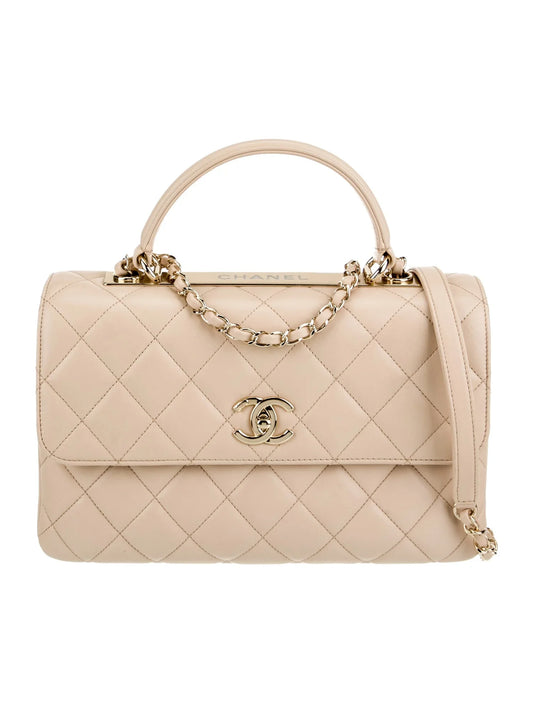 CHANEL QUILTED LEATHER SMALL CC FLAP BAG