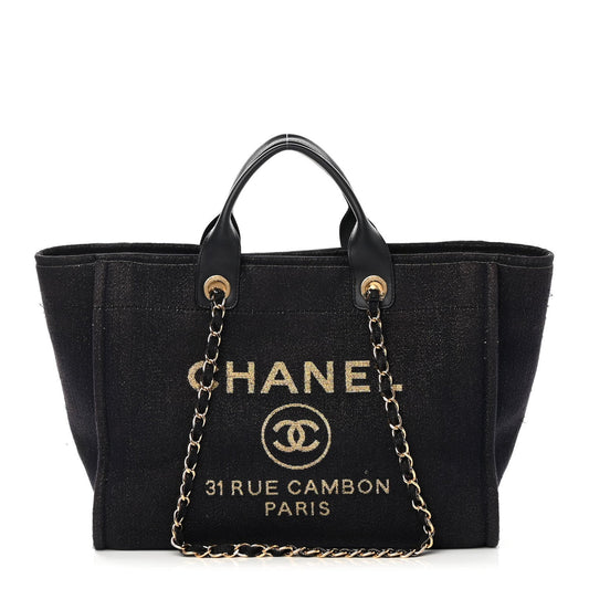 CHANEL LUREX CANVAS MEDIUM DEAUVILLE TOTE