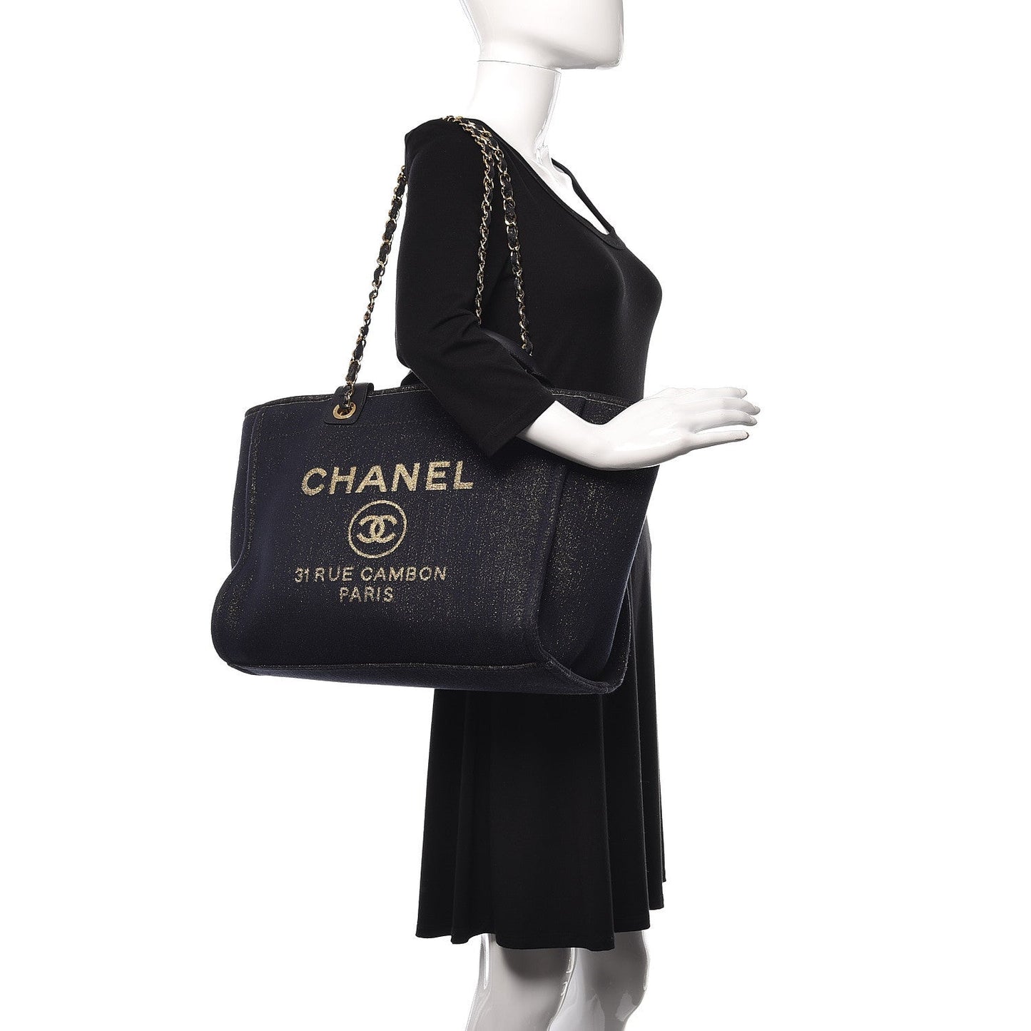 CHANEL LUREX CANVAS MEDIUM DEAUVILLE TOTE