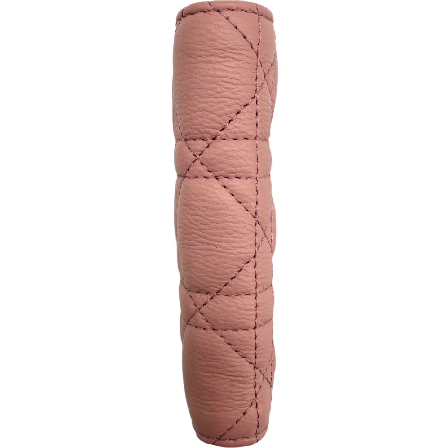 Christian Dior Cannage Caro Slim Wallet – Supple Calfskin Leather in Glycine Pink with Gold Hardware