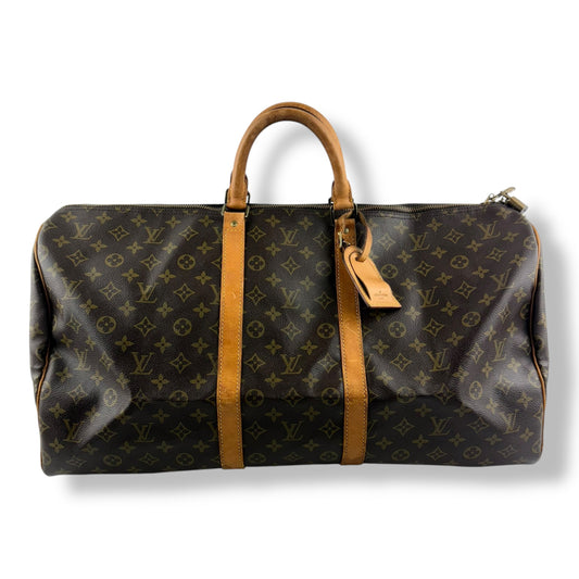 Louis Vuitton Vintage Brown Monogram 55 Keepall Duffle Bag