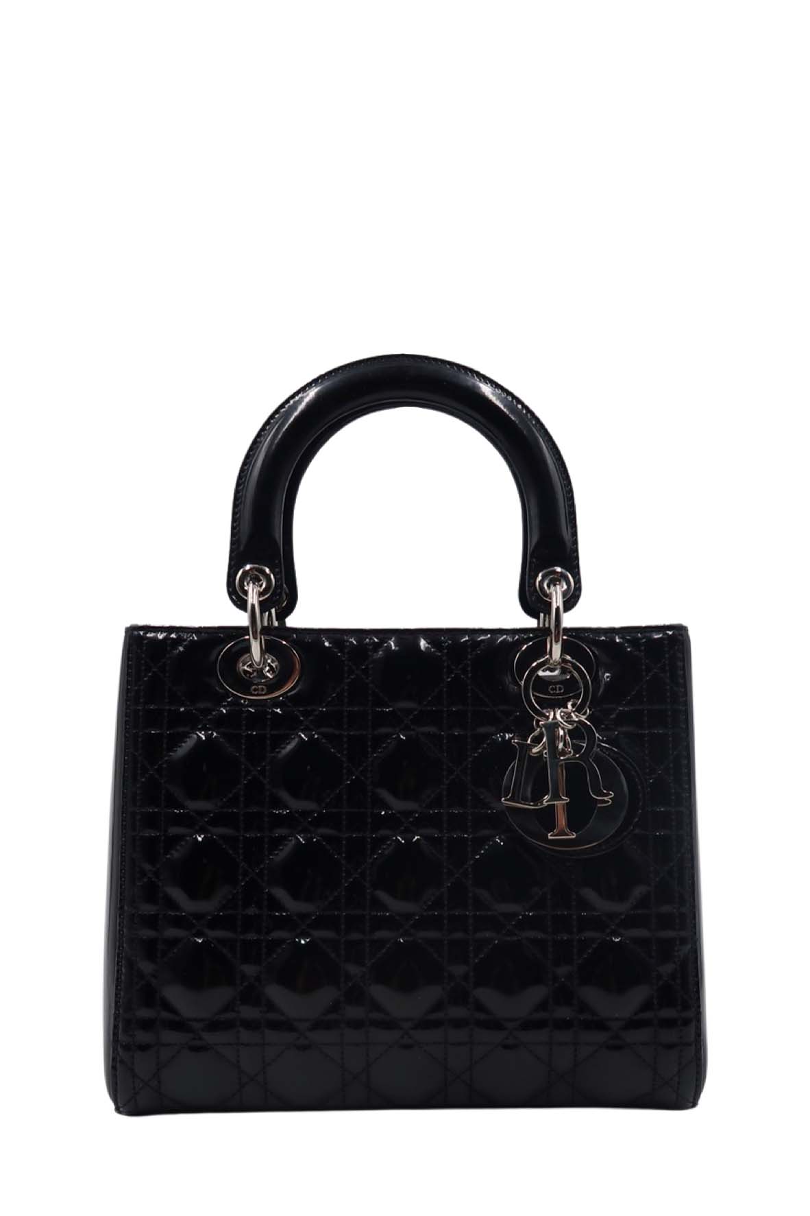 Medium Lady Dior Patent Black
