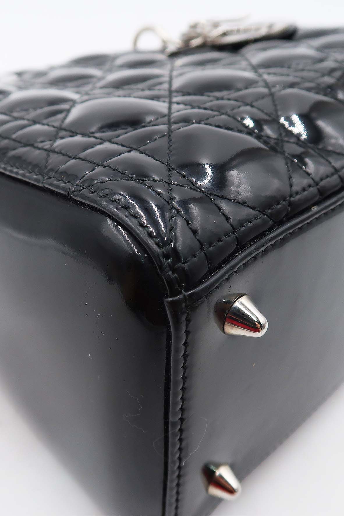 Medium Lady Dior Patent Black