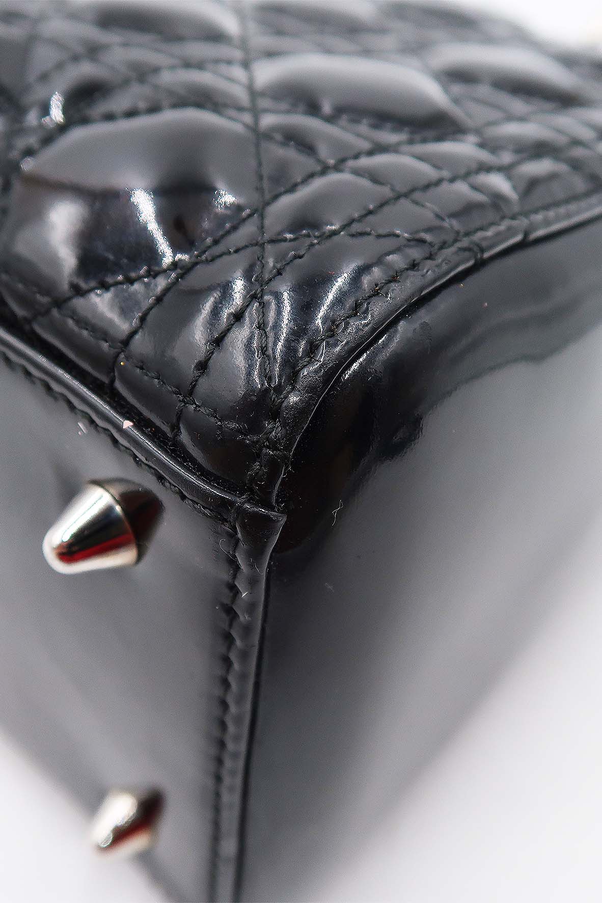 Medium Lady Dior Patent Black