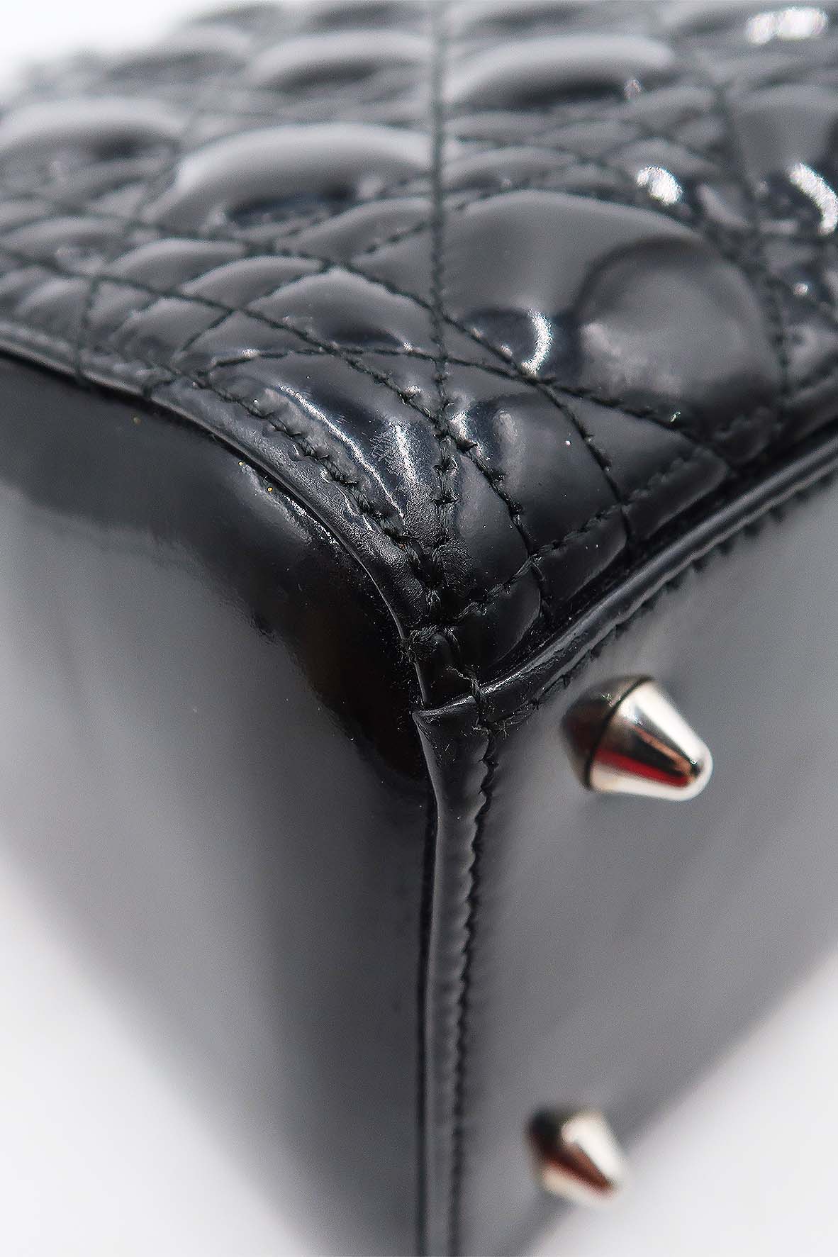 Medium Lady Dior Patent Black