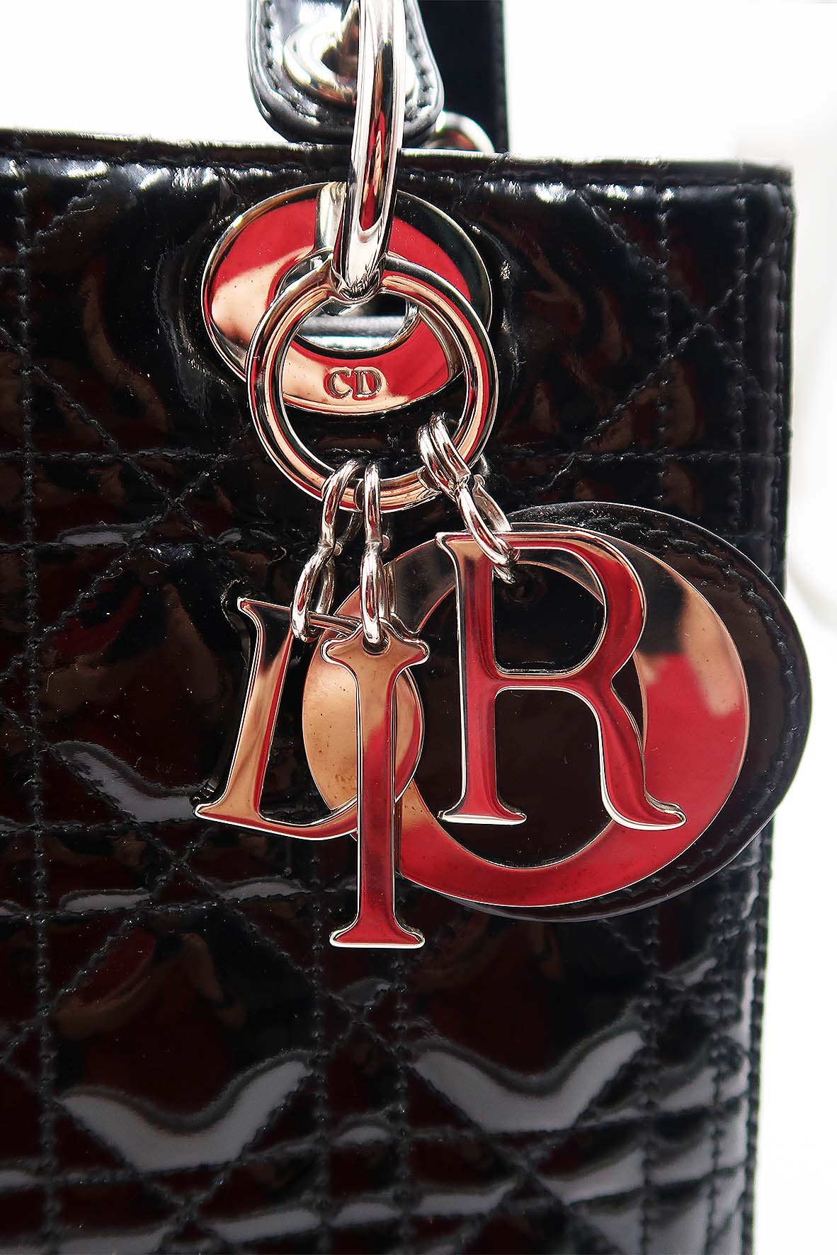 Medium Lady Dior Patent Black