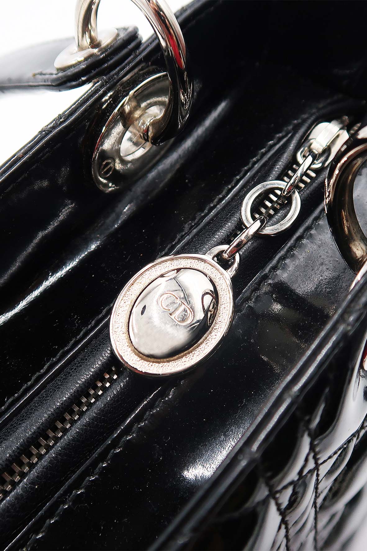 Medium Lady Dior Patent Black