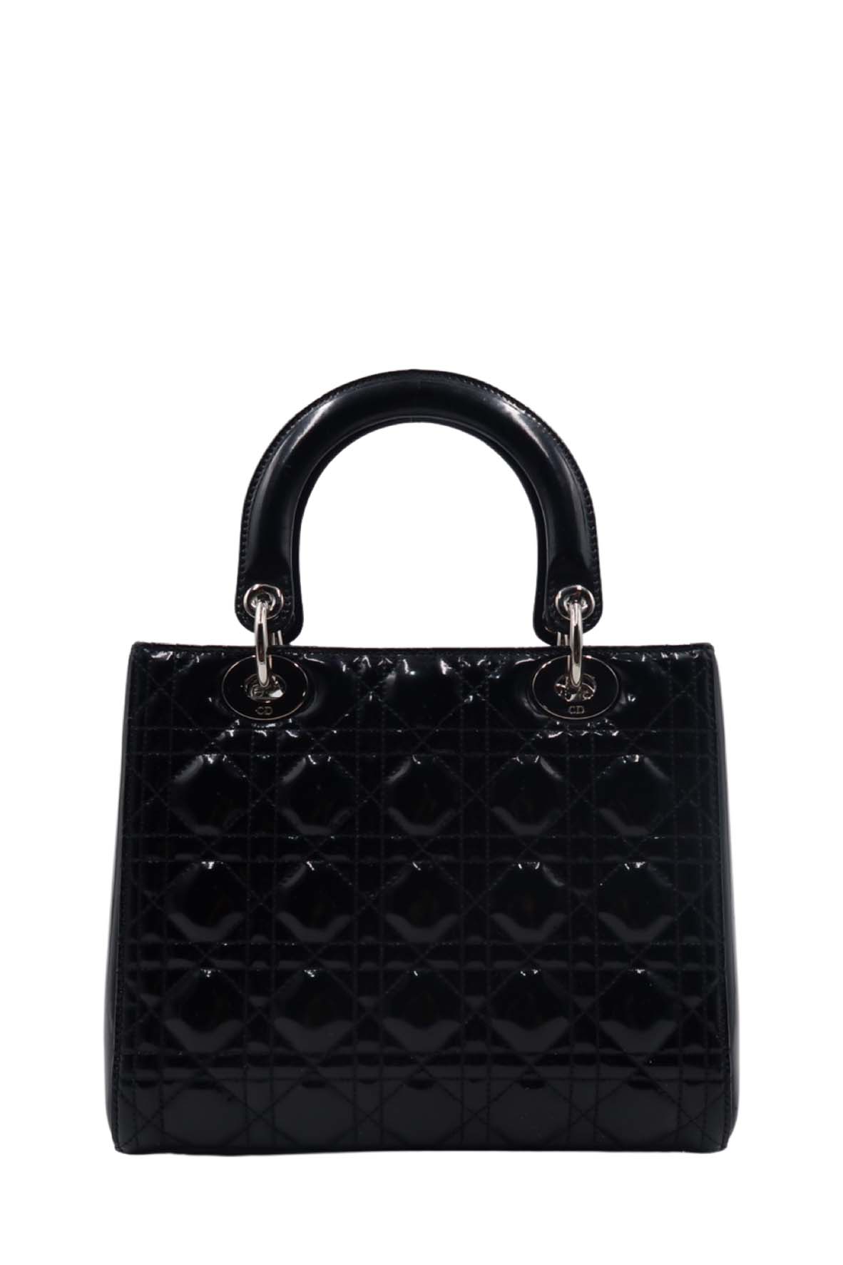 Medium Lady Dior Patent Black