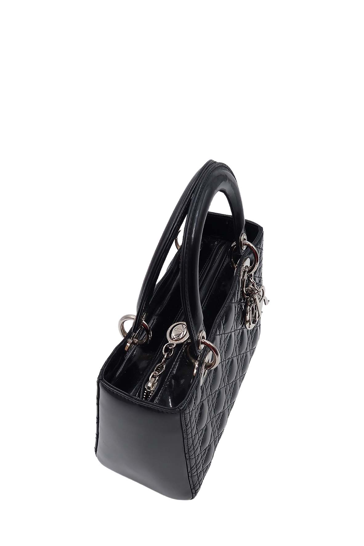 Medium Lady Dior Patent Black