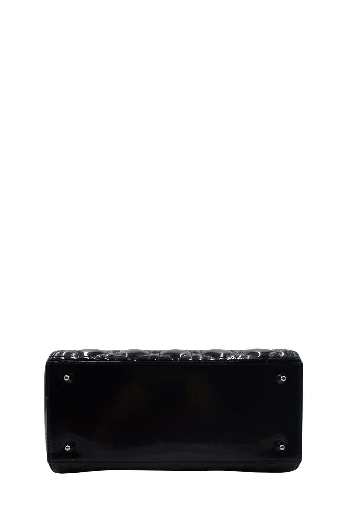 Medium Lady Dior Patent Black