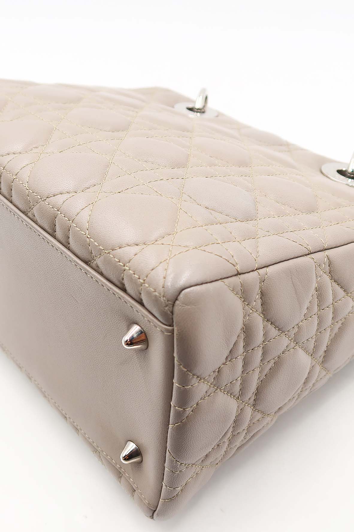 Medium Lady Dior with Silver Hardware Grey